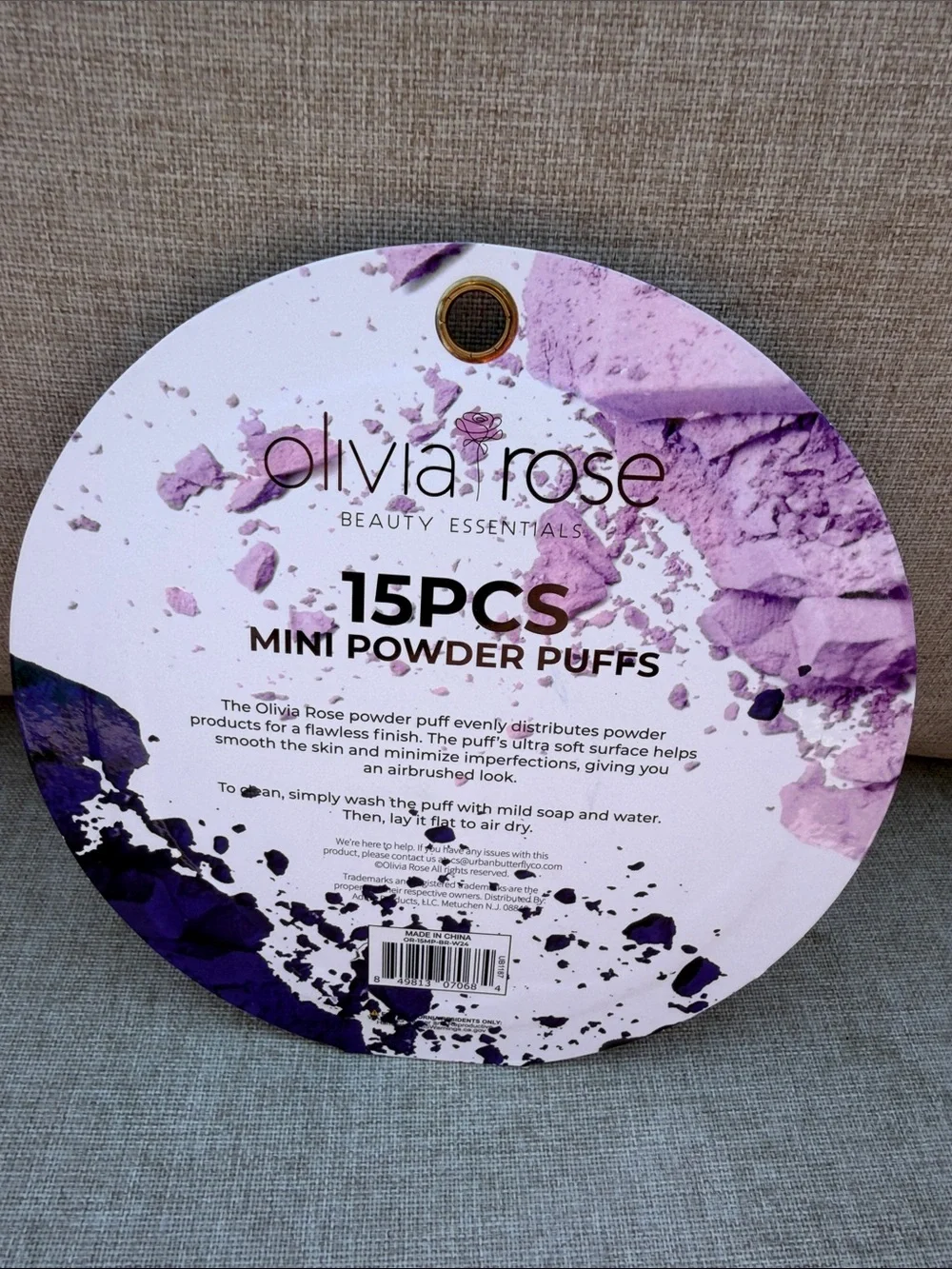 Olivia Rose Purple Powder Puffs - 15 Pack